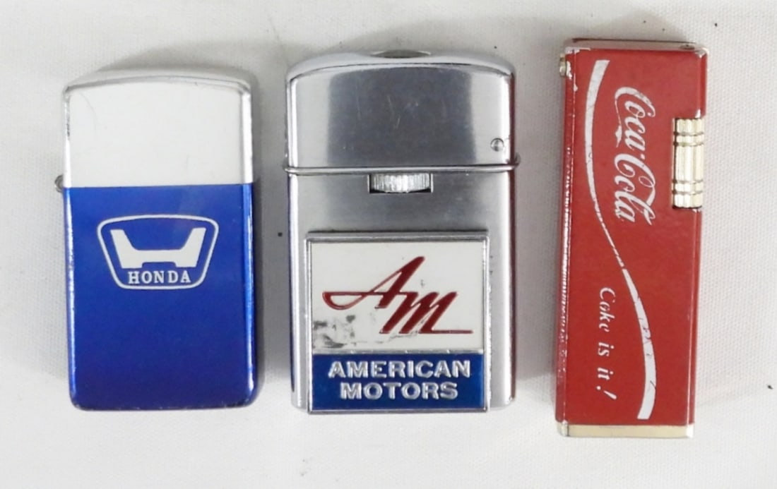 (3) ADVERTIZING LIGHTERS COKE & AUTO (1 of 2)