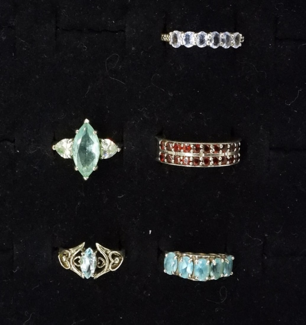 (5) GEMSTONE 925 RINGS (1 of 2)