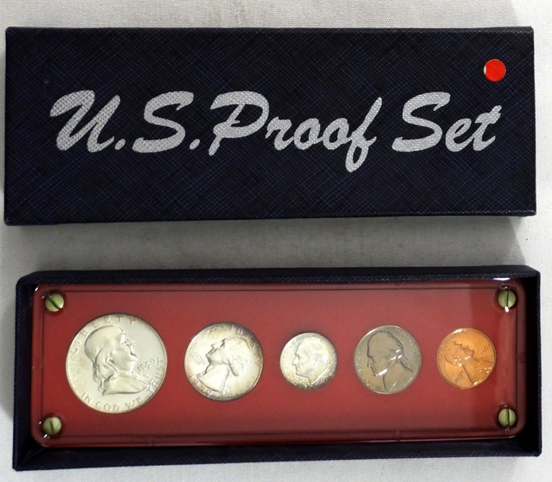1959 PROOF YEAR SET IN PLASTIC HOLDER (1 of 2)