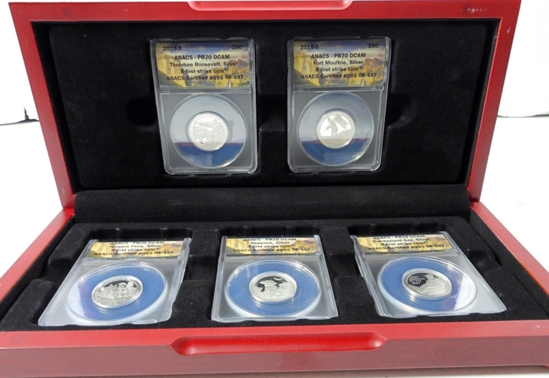 2016-S YELLOWSTONE SILVER QTR SET ANACS (1 of 5)