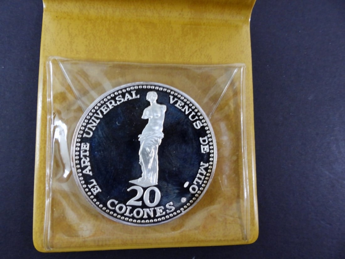 1970 COSTA RICA 20 COLONES .999 SILVER: VENUS DE MILO RARE LARGE 1.4 ozt