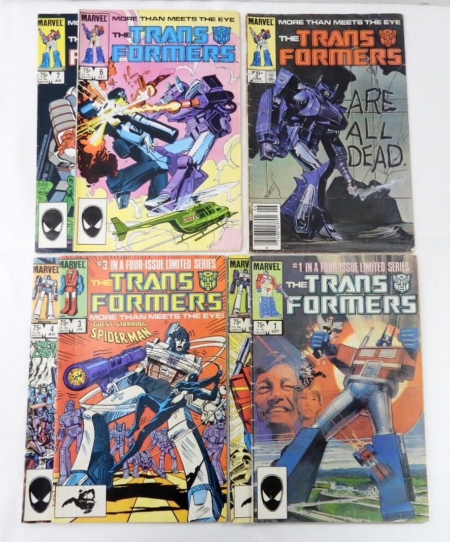 TRANSFORMERS #1 thru #7 MARVEL COMICS (1 of 2)