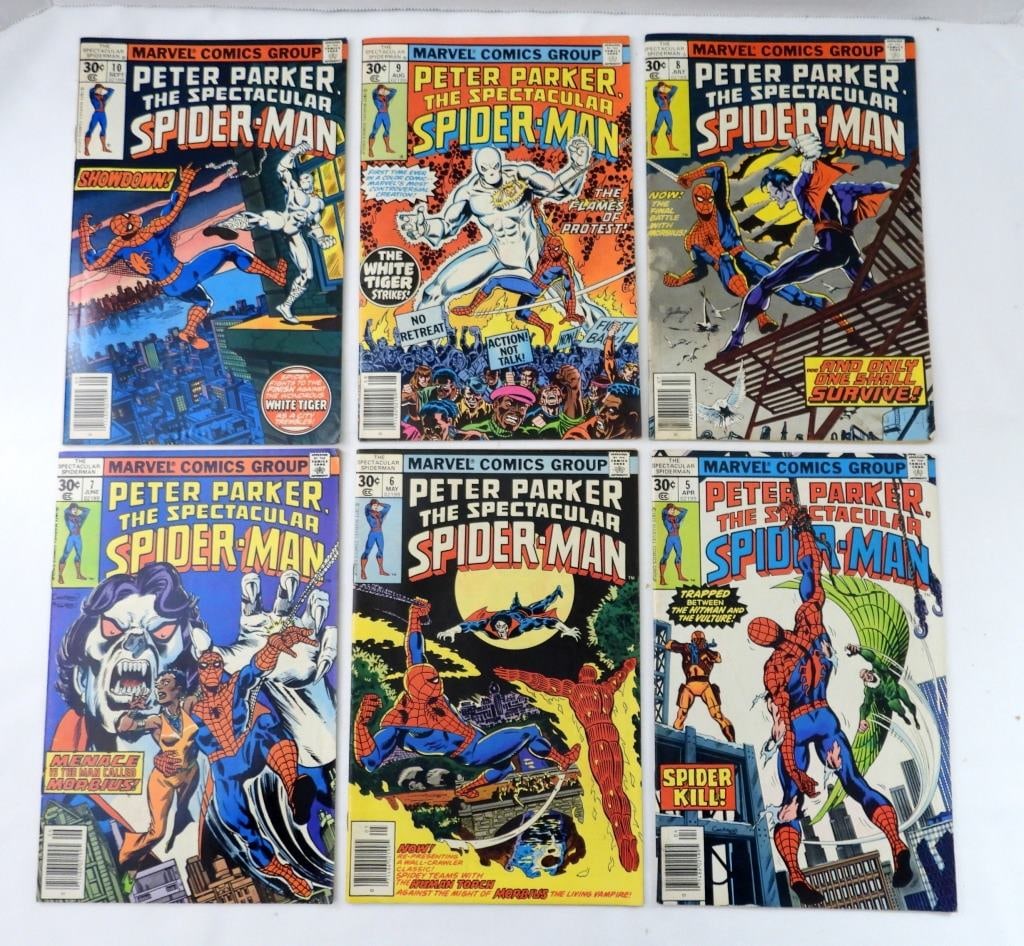 (6) PETER PARKER SPECTACULAR SPIDERMAN: #5 thru #10 - NICE FINE OVERALL