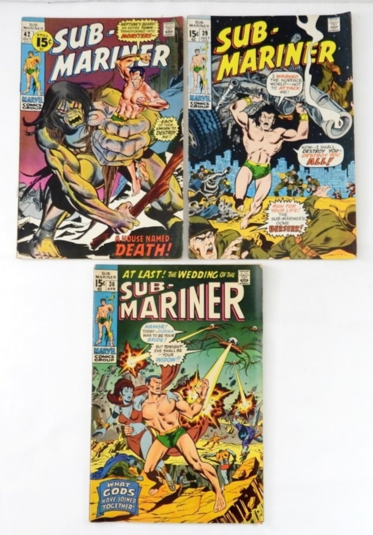 (3) MARVEL SUB-MARINER 15c COMICS (1 of 2)