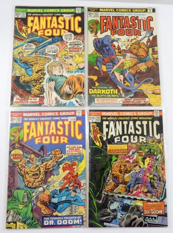 (4) FANTASTIC FOUR COMICS #124,#142,#143,#144 (1 of 2)