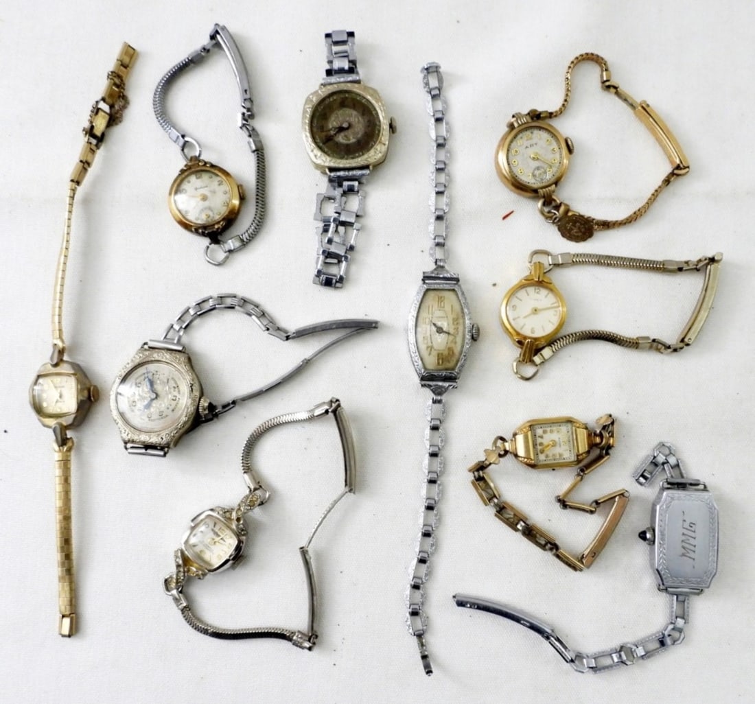 (10) ANTIQUE WOMENS WATCHES (1 of 3)