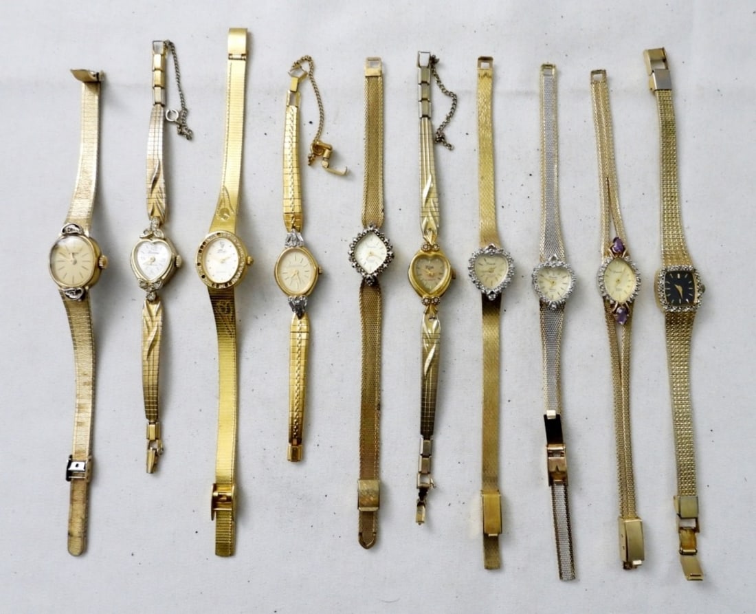 (10) VINTAGE GOLD TONE LADIES WATCHES (1 of 3)