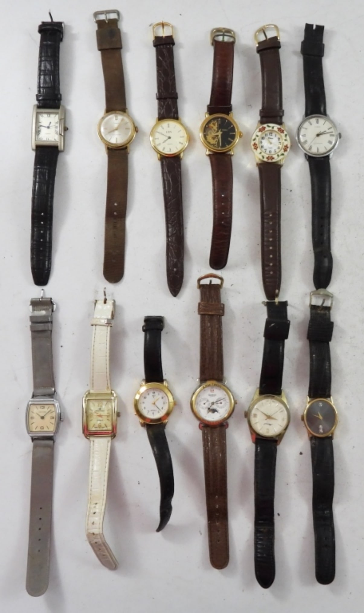(12) WOMENS WATCHES: NOT TESTED AS TO WORKING OR NOT DIFFERENT COLOR STRAP BANDS INCLUDES ONE WITTNAUER