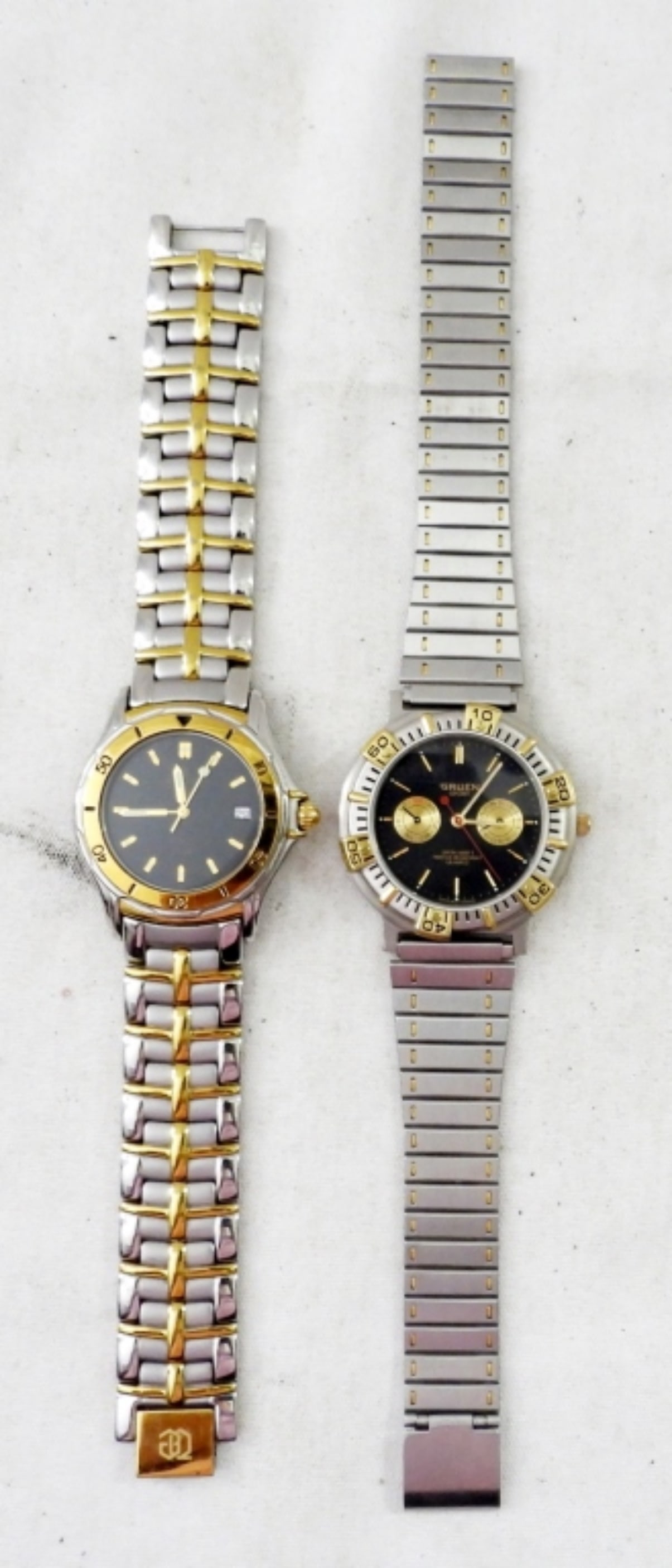 (2) GOLD & SILVER TWO TONE FASHION CHRONOGRAPH MEN (1 of 2)