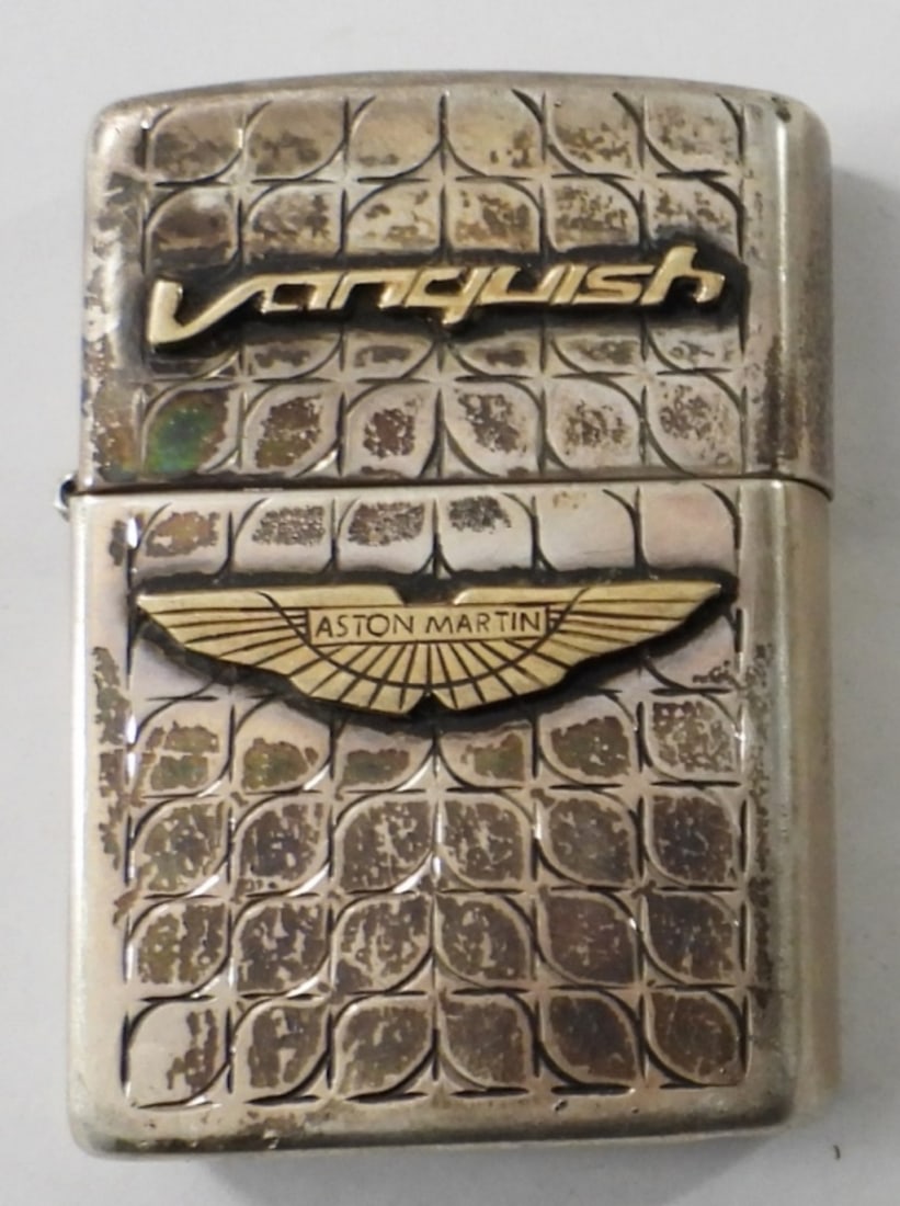 FIRED STERLING ZIPPO ASTON MARTIN: 2011 VANQUISH, MARKED STERLING ON THE BOTTOM, 23.8 SWT