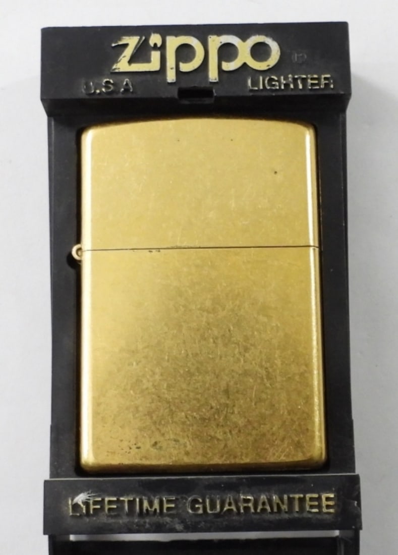 UNFIRED 2003 ZIPPO: GOLD TONE, UNFRIED, IN A ZIPPO BOX