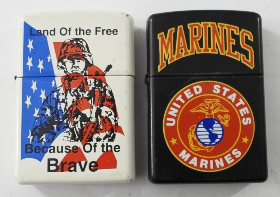 2 FIRED MILITARY ZIPPOS (1 of 4)