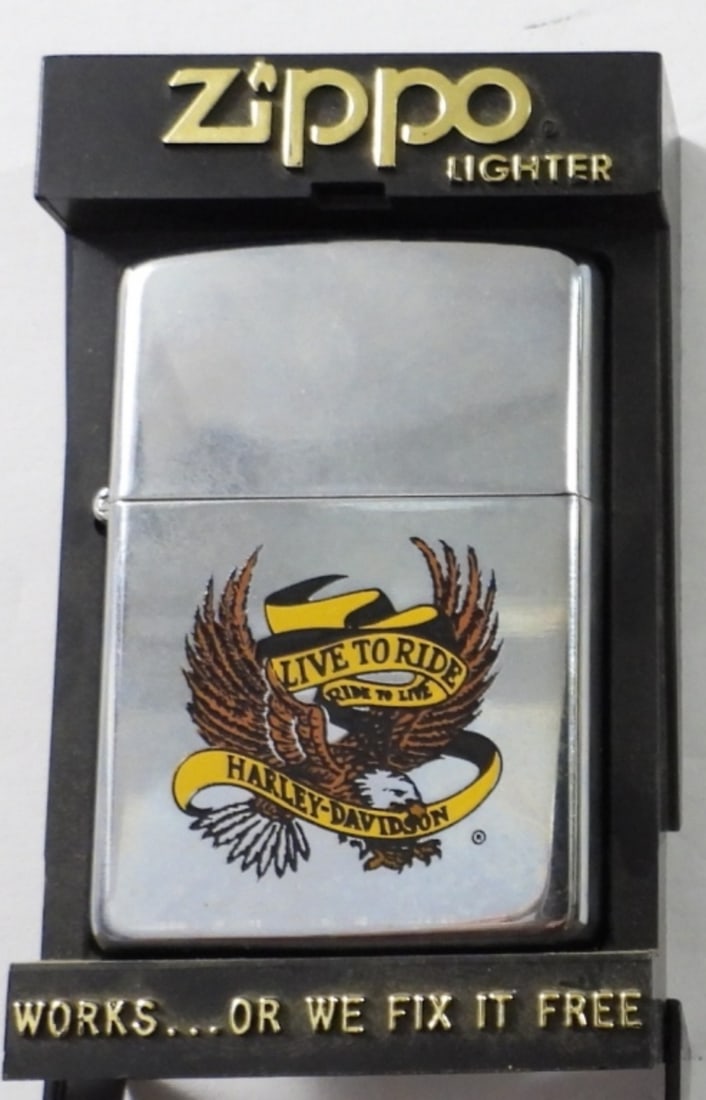 1990 CHROME HARLEY DAVIDSON ZIPPO LIGHTER (1 of 4)