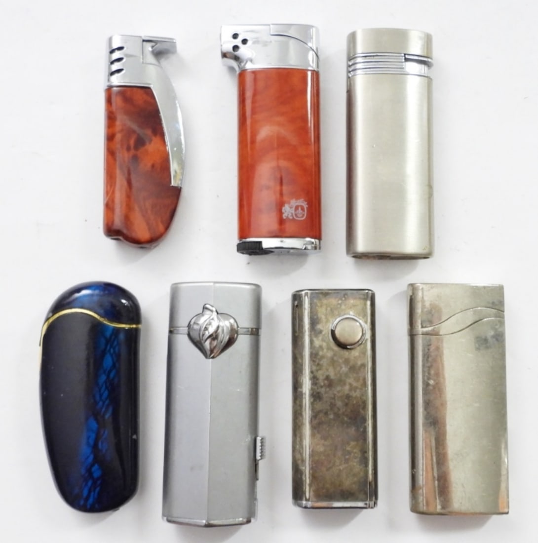(7) BUTANE LIGHTERS ALL DIFFERENT (1 of 2)