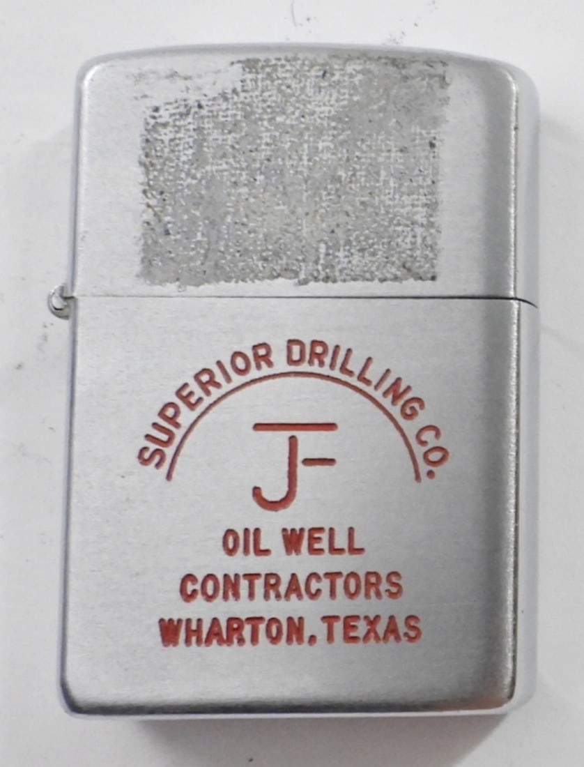 SUPERIOR DRILLING CO ZIPPO W PAT: SUPERIOR DRILLING CO ZIPPO W PAT, 1950S PAT 2517191 MATCHING INSERT, UNFIRED, GREAT CONDITION