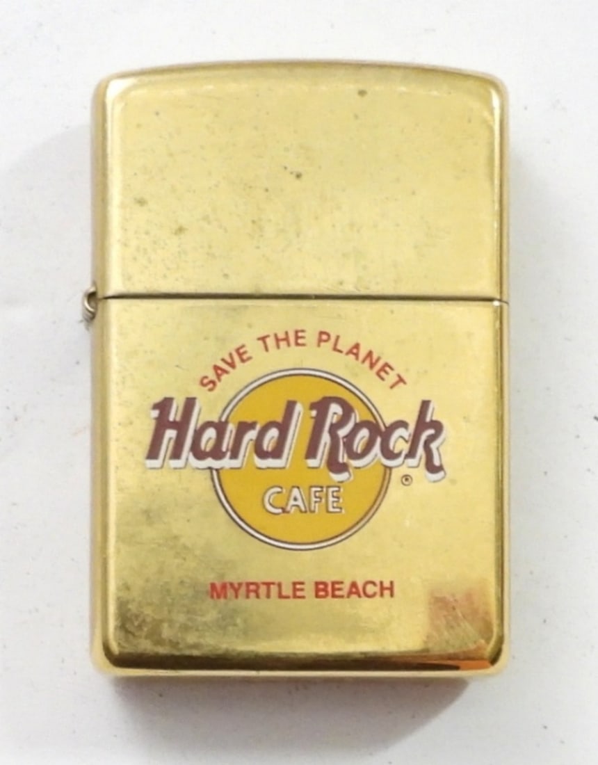 1996 SEALED/UNFIRED HARD ROCK CAFÃ‰ ZIPPO: 1996 SEALED/UNFIRED HARD ROCK CAFÃ‰ BRASS ZIPPO