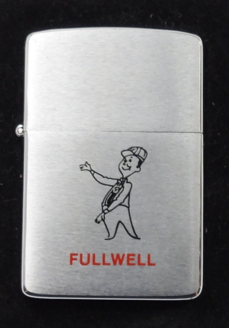 1983 UNFIRED FULLWELL LOGO ZIPPO: 1983 UNFIRED FULLWELL MOTOR PRODUCTION LOGO CHROME ZIPPO