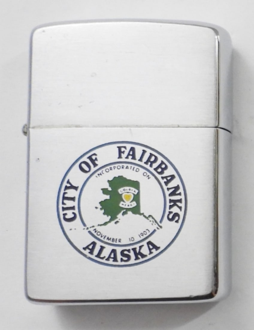 1964 UNFIRED CITY OF FAIRBANKS ALASKA: 1964 UNFIRED CITY OF FAIRBANKS ALASKA ENGRAVED ZIPPO