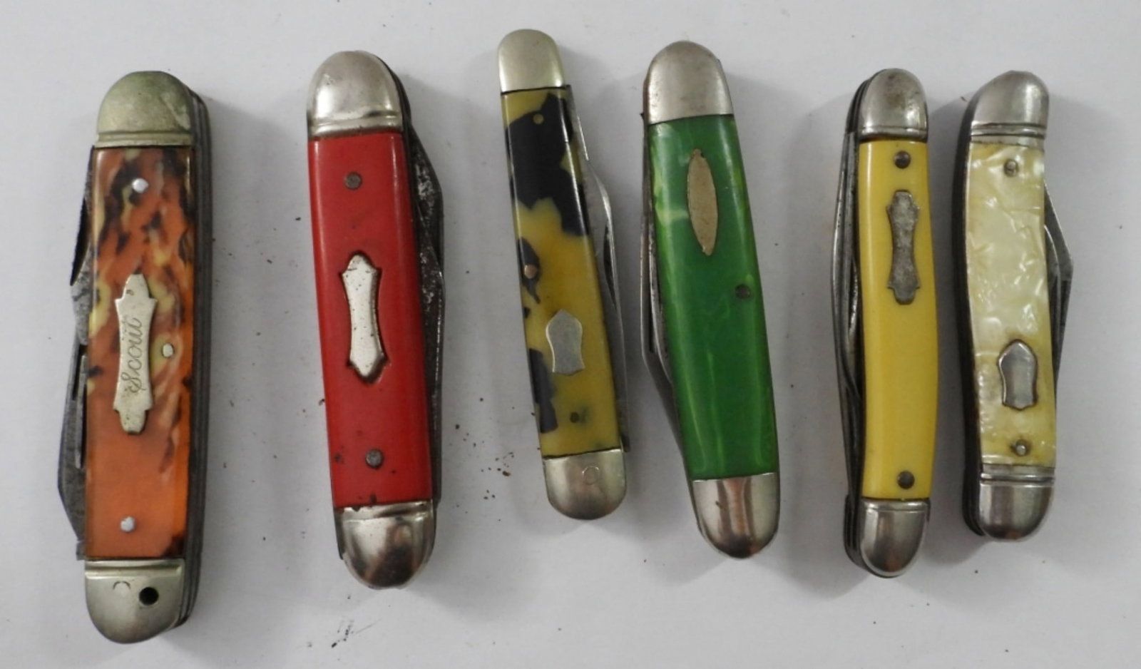 (6) POCKET KNIVES FOR REPAIR: (6) POCKET KNIVES FOR REPAIR, IMPERIAL, SCOUT, IDEAL, OTHER BRANDS IN WORN/USED CONDITION FOR REPAIR