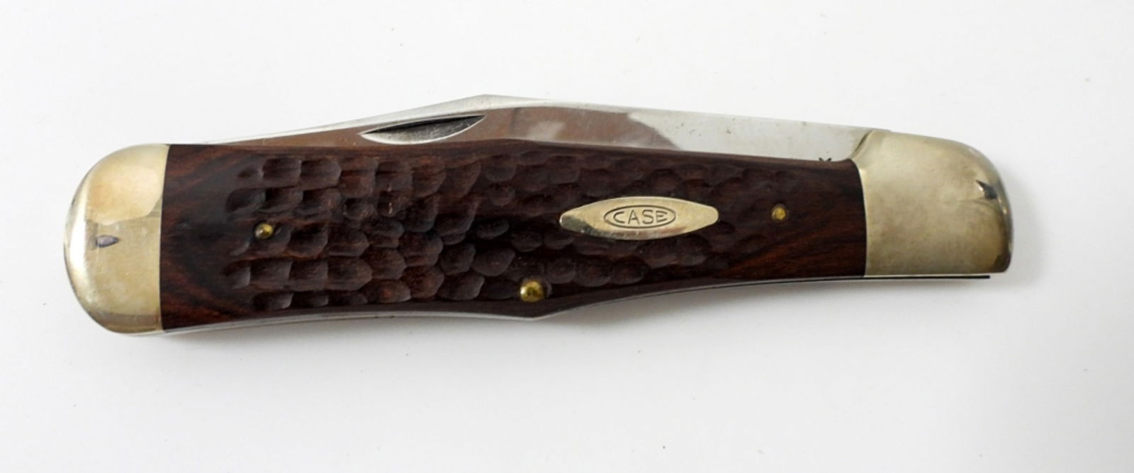CASE XX 9 DOT C61050 SAB COKE BOTTLE: RED/BROWN BONE FOLDING KNIFE - LIKE NEW