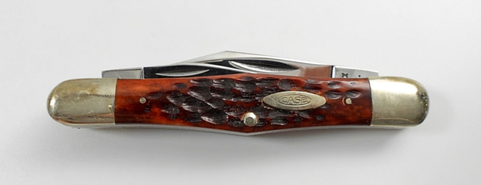 CASE XX 10 DOT 6383 WHITTLER KNIFE: RED/BROWN BONE FOLDING KNIFE - LIKE NEW