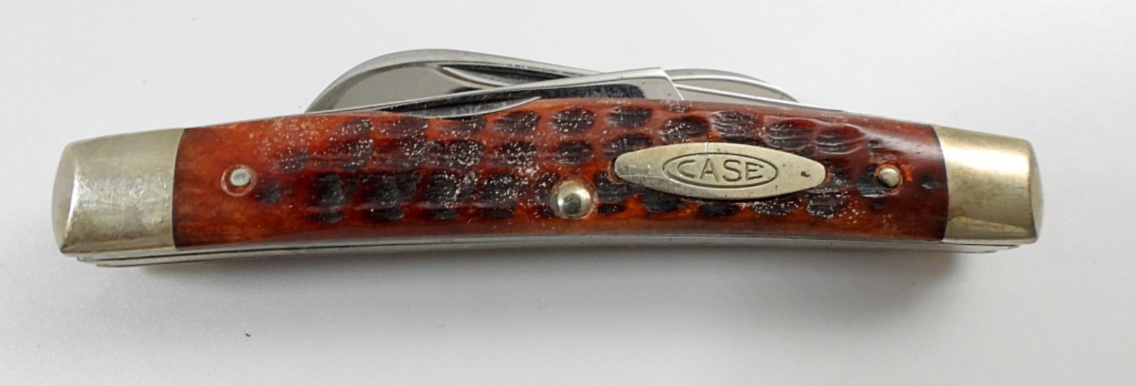 CASE XX 10 DOT 64052 CONGRESS KNIFE: RED/BROWN BONE FOLDING KNIFE - LIKE NEW