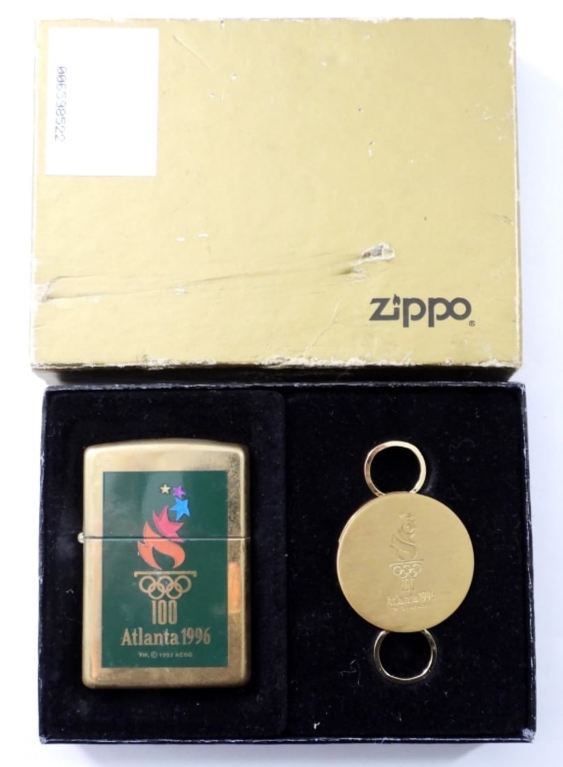 1996 UNFIRED ATLANTA OLYMPICS  ZIPPO & KEY CHAIN (1 of 5)