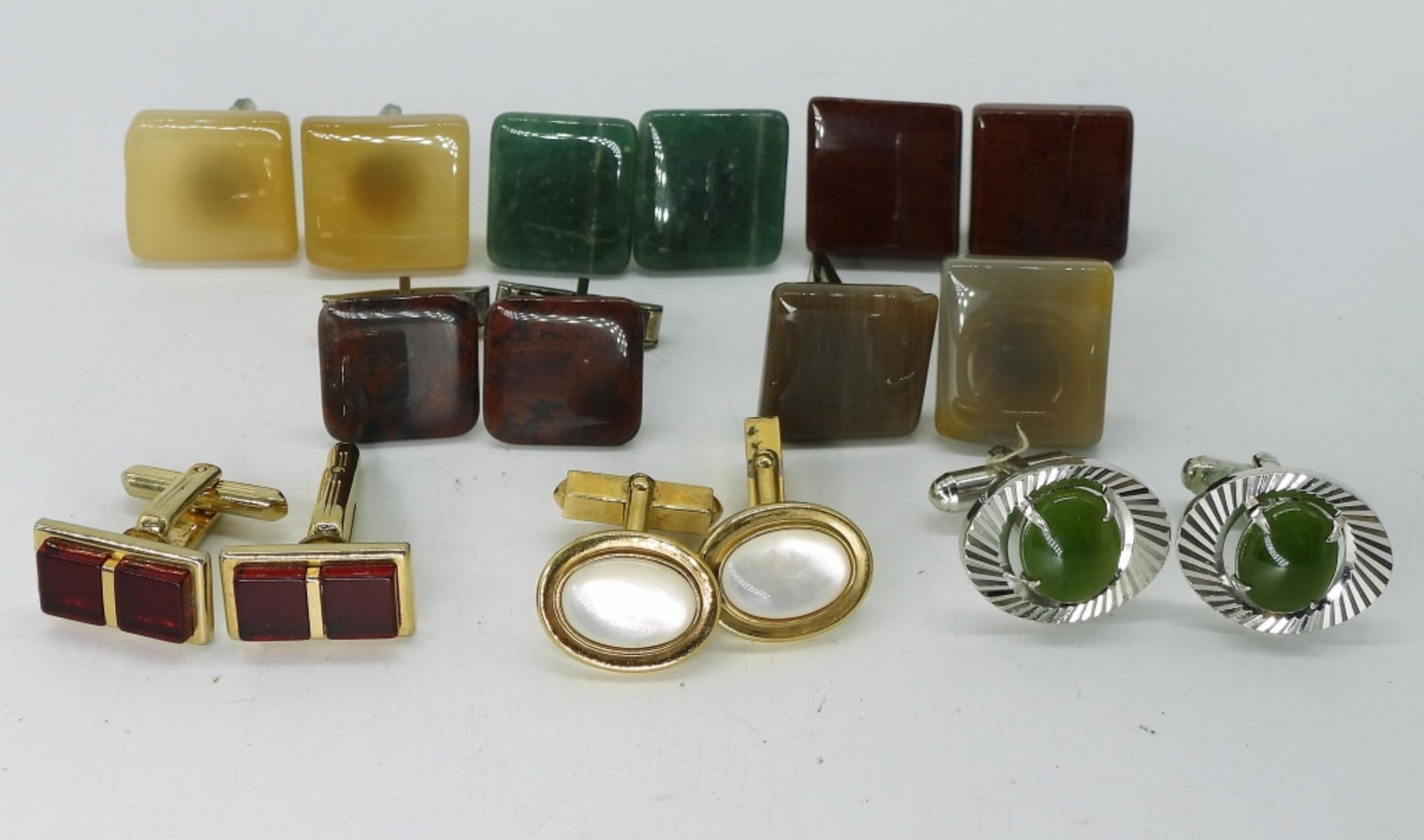 (8) PAIR GEMSTONE CUFF LINKS (1 of 1)