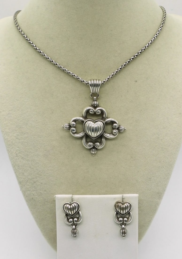 BRIGHTON BARONESS NECKLACE/EARRINGS: BRIGHTON BARONESS NECKLACE, 18" AND MATCHING PIERCED EARRINGS! NEEDS A THOROUGH CLEANING!