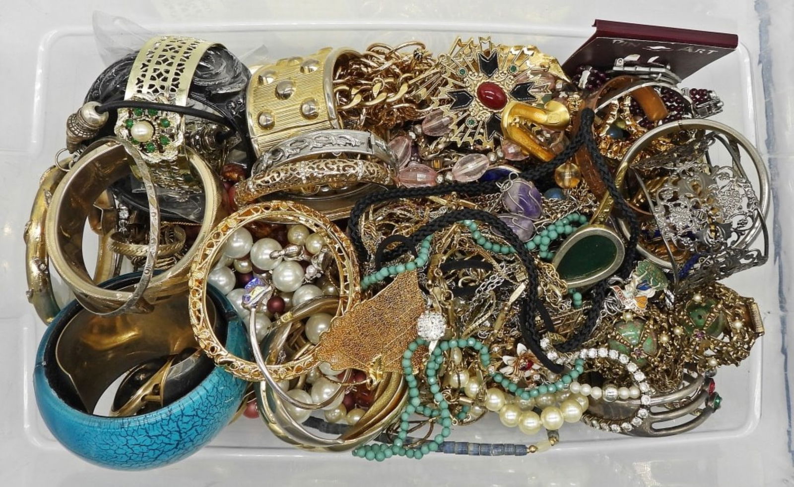 MYSTERY BAG OF COSTUME JEWELRY: Completely UNSEARCHED and loaded with Name Brand Fashion Jewelry - Trifari, Monet, Coro, Napier, and More - Each lot is bagged individually from this IMMENSE Fashion Jewelry Consignment. It is being s