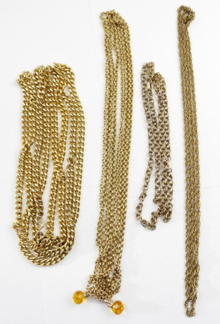 4 VINTAGE GOLD TONE CHAINS (1 of 2)
