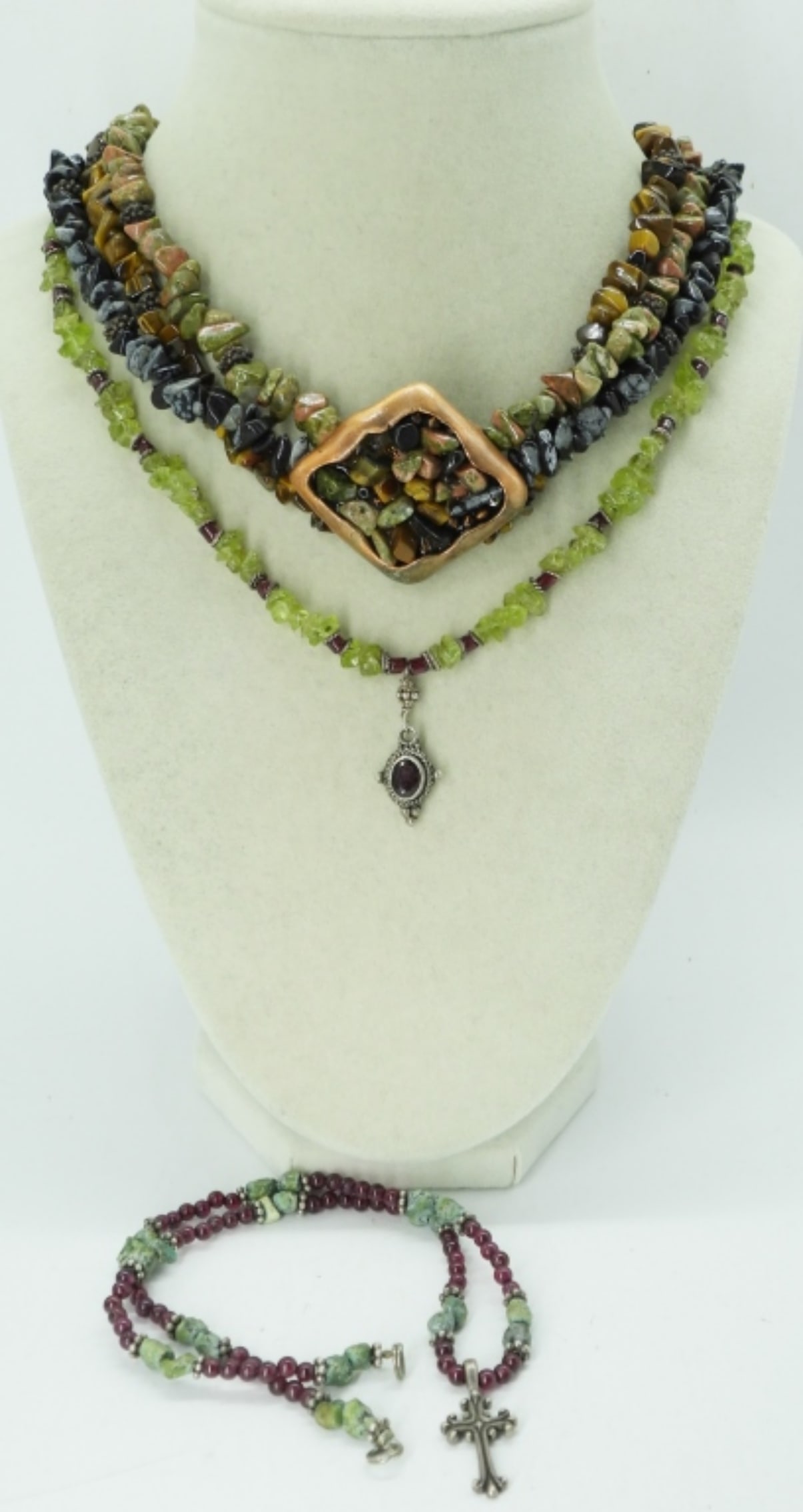 (3) NATURAL GEMSTONE NECKLACES (1 of 3)