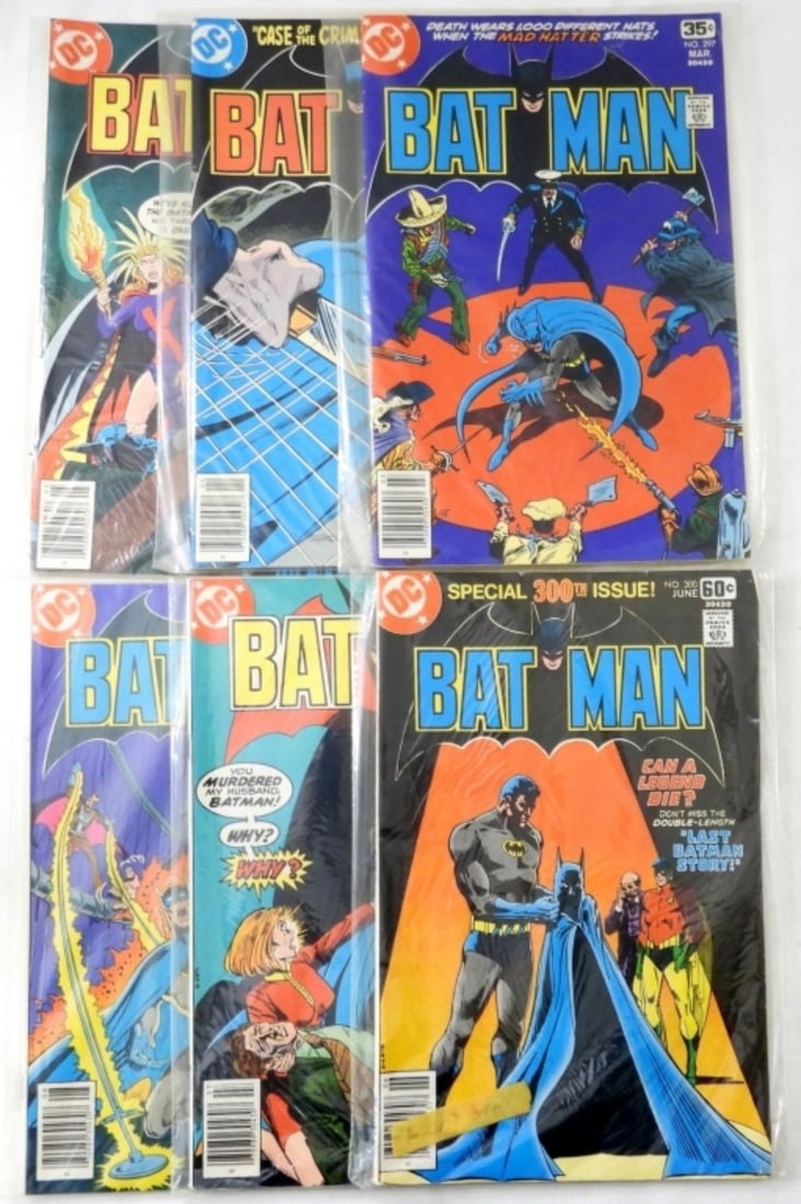 (6) DC BATMAN COMICS - ALL DIFFERENT (1 of 2)