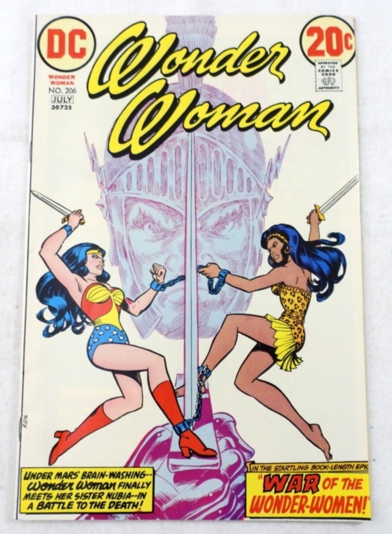 (1)1973 DC WONDER WOMAN COMIC: JULY #206 FINE OR BETTER, ORGIN OF NUBIA, WAR OF THE WOMEN, COVER BY NICK CARDY
