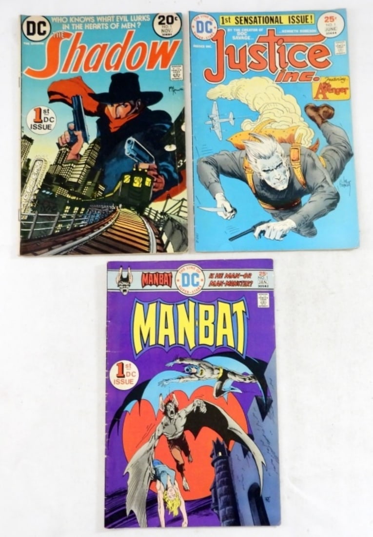(3) #1 COMICS: MAN-BAT, JUSTICE INC (1 of 2)