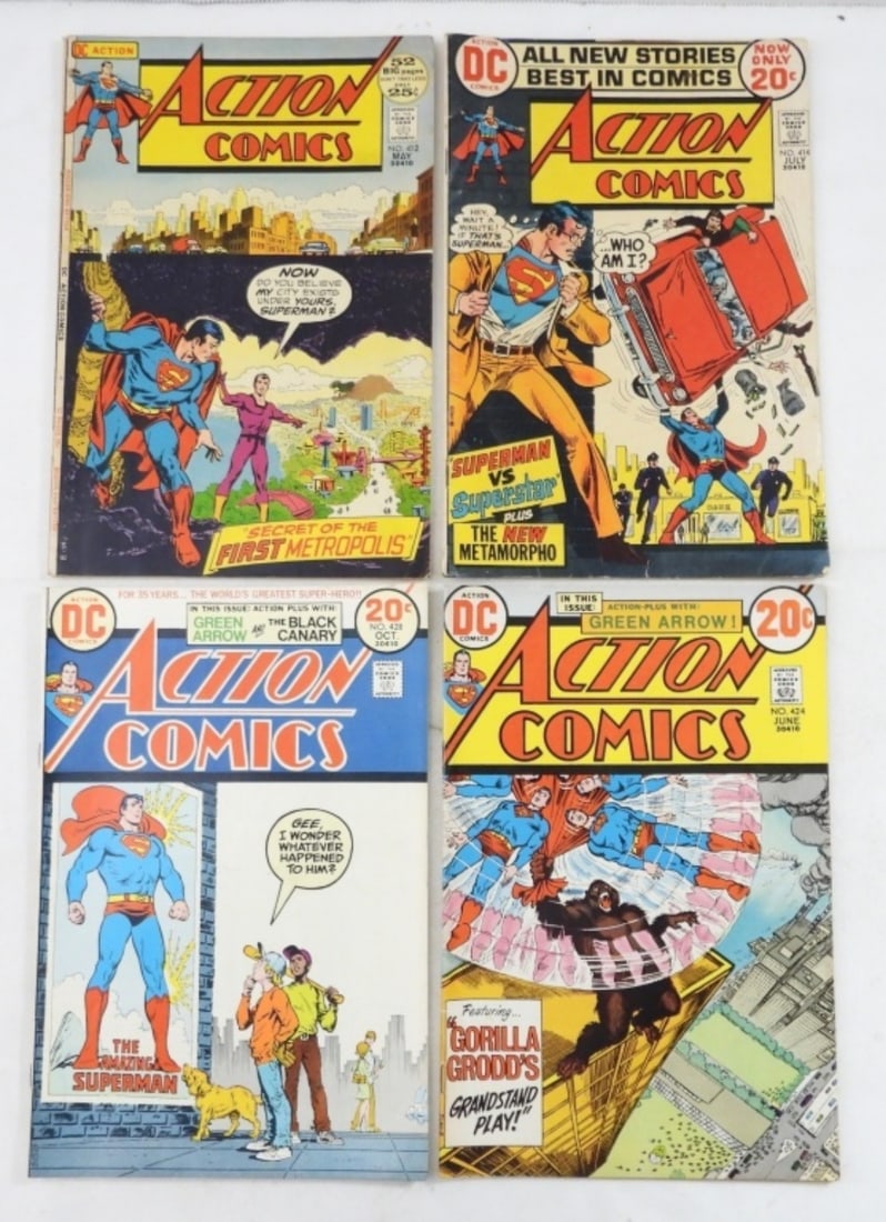 (4) BRONZE DC ACTION COMICS #412,414,424,428 (1 of 2)