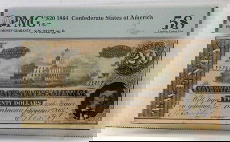 $20 1864 CONFEDERATE STATES of AM PMG 58