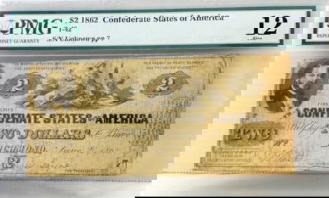 $2 1862 CONFEDERATE STATES of AM PMG 12
