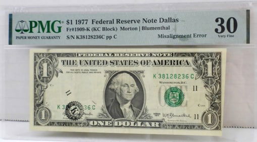 $1 1977 FEDERAL RSV NOTE DALLAS PMG 30