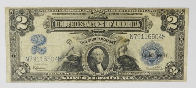 1899 $2 SILVER CERTIFICATE LARGE NOTE