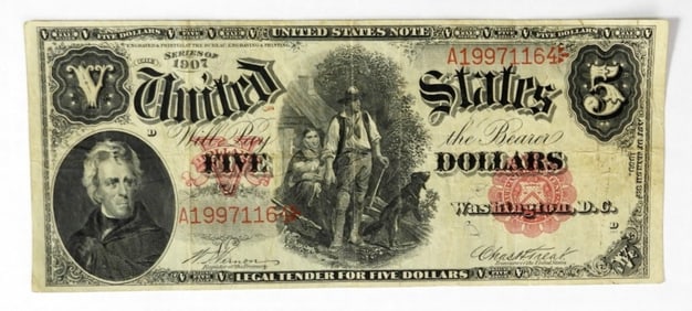 1907 $5 WOODCHOPPERS U.S. NOTE