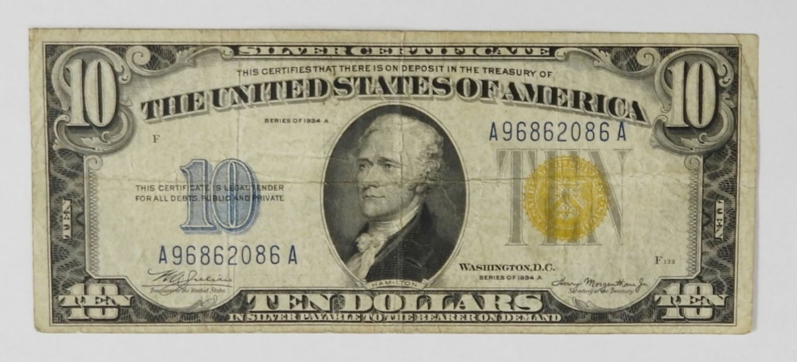 1934A $10 "NORTH AFRICA" SILVER CERT (1 of 2)