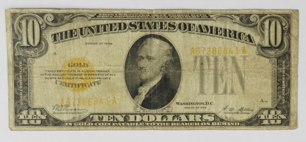 1928 $10 GOLD CERTIFICATE