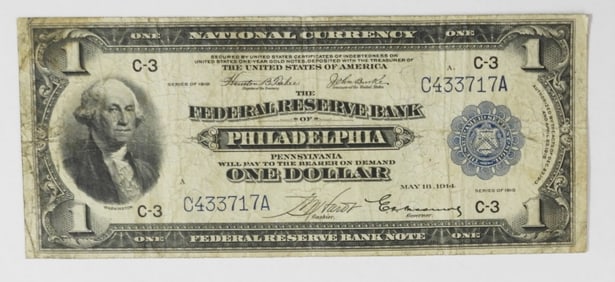 1918 $1 FRN PHILADELPHIA, PA NATL NOTE