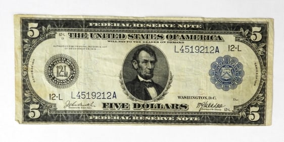 1914 $5 FRN SAN FRANCISCO, CA