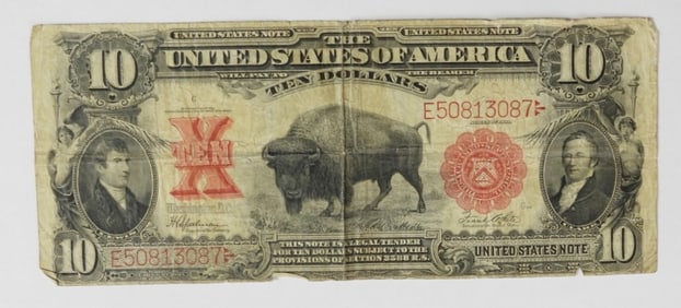 1910 $10 "BISON" LEGAL TENDER