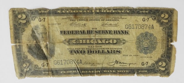 1918 $2 "BATTLESHIP" CHICAGO FRN