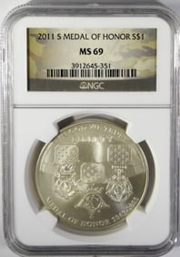 2011 S MEDAL OF HONOR S$1 MS 69