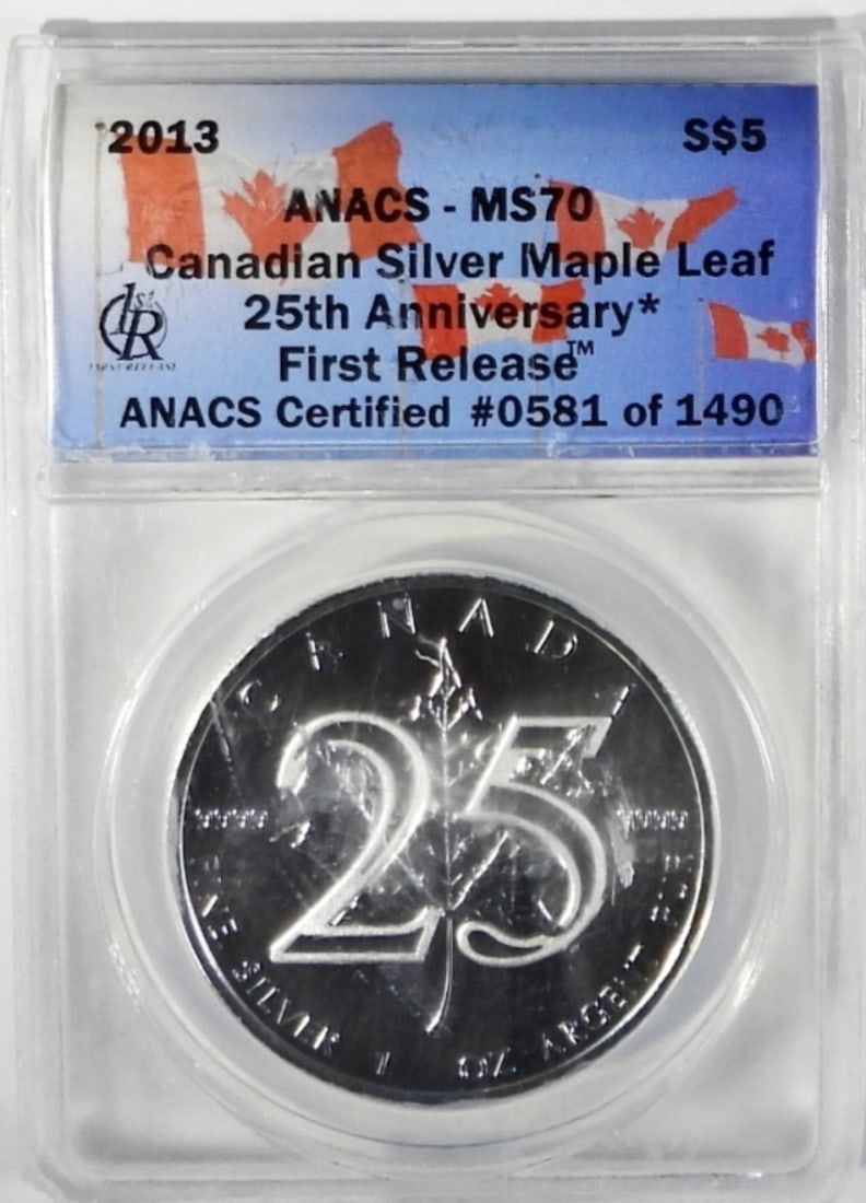 2013 ANACS MS70 S$5  MAPLE LEAF  1ST RELEASE (1 of 2)