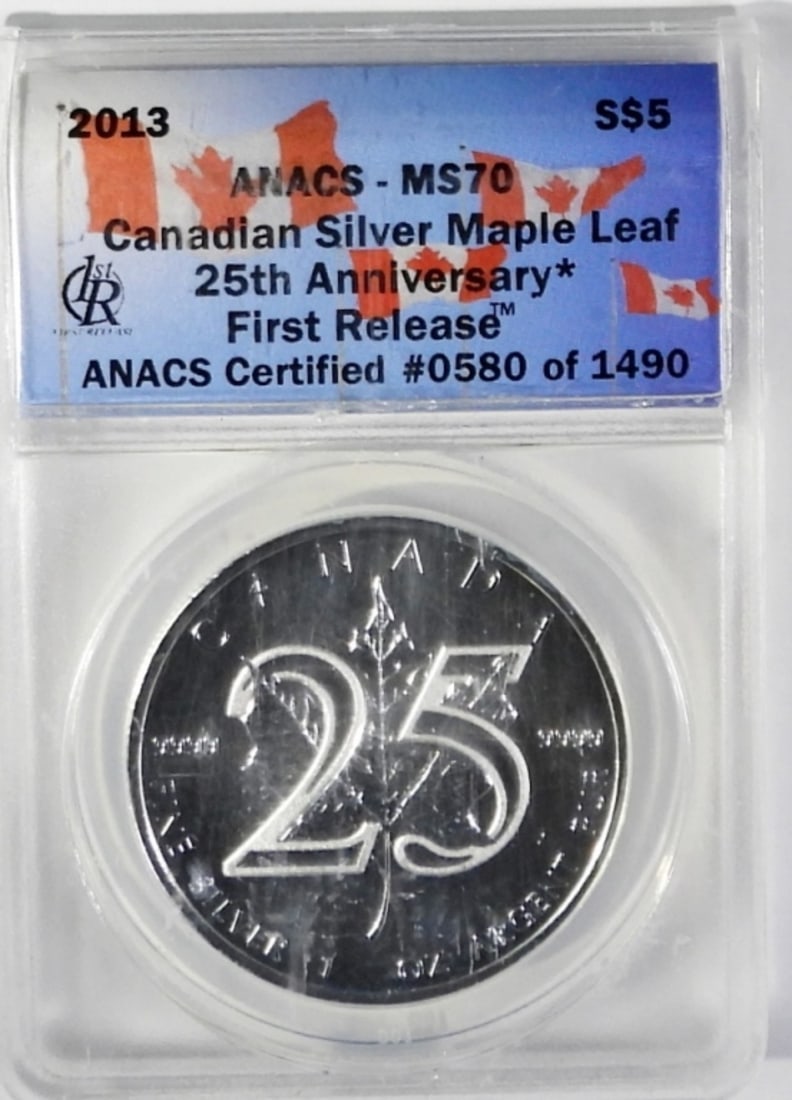 2013 ANACS MS70 S$5  MAPLE LEAF  1ST RELEASE (1 of 2)